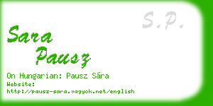sara pausz business card